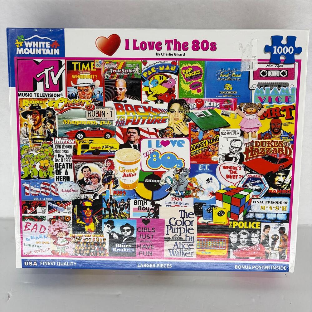 White Mountain I Love the 80s 1000 Piece Puzzle 🧩